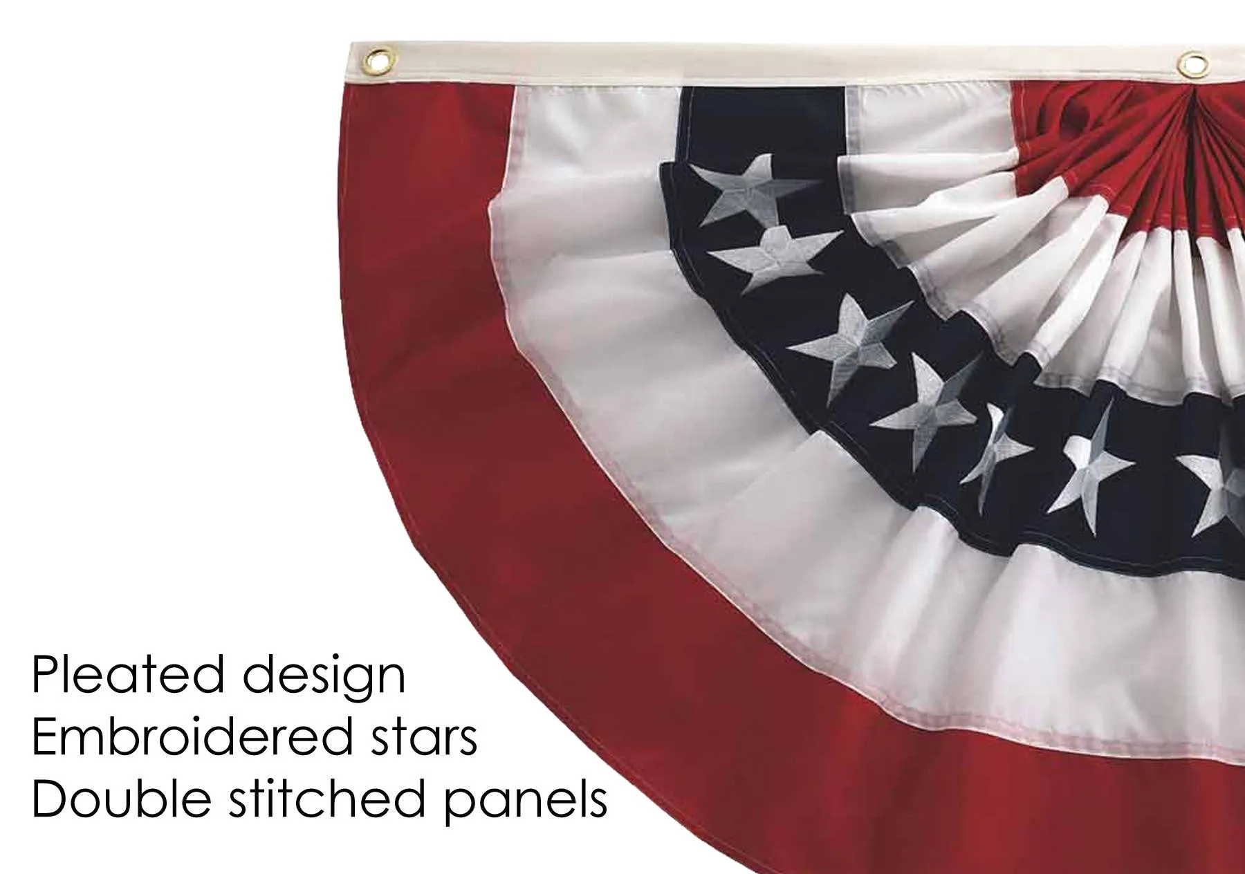 Pleated Fan Patriotic Bunting, 3' x 6'