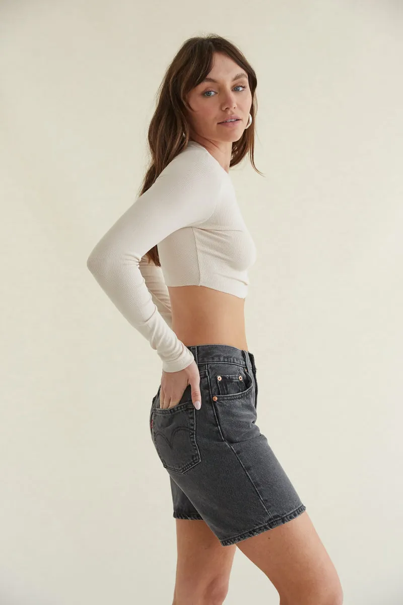 Rachel Ribbed Long Sleeve Crop Top