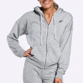 Reebok - Women's Training Essentials Full-Zip Hoodie - MEDIUM GREY HEATHER