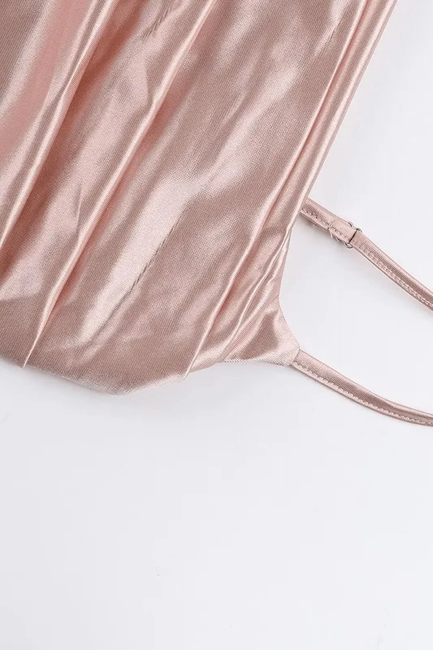 Rose Gold Satin Maxi Slit Dress