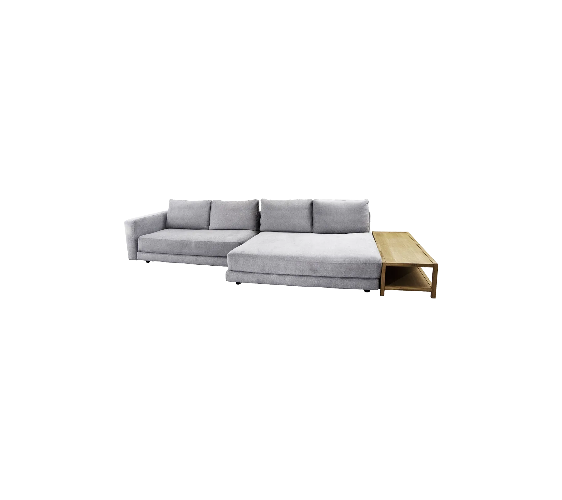 Scale 2-seater sofa right w/ double daybed, armrest & table (3.2)