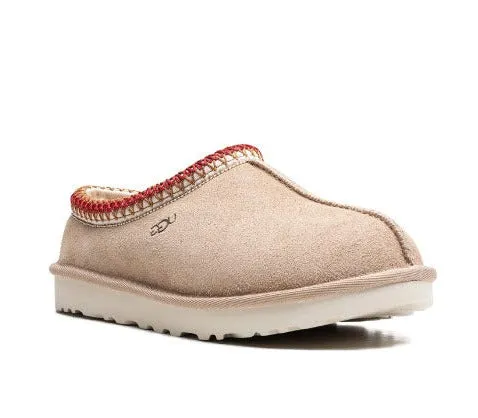 Tasman-The Ugg Slipper with Embroidery in Sand Dark Cherry